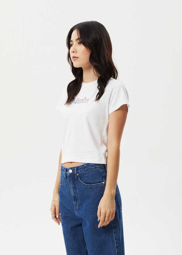 Afends Nirvana - Baby Tee White