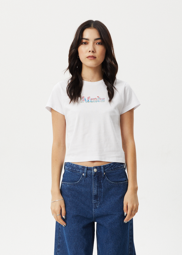 afends Nirvana - Baby Tee White