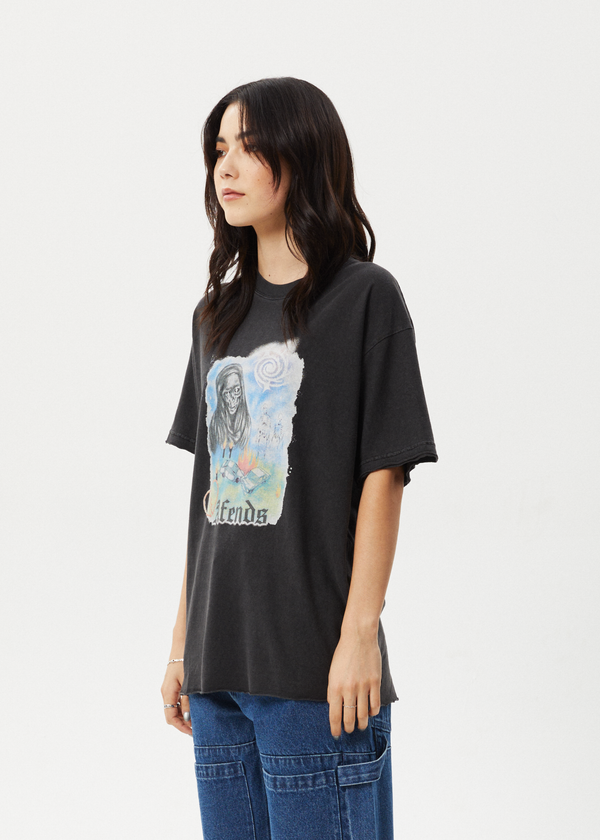 Afends Nirvana - Oversized Tee Stone Black