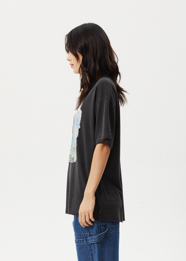 Afends Nirvana - Oversized Tee Stone Black