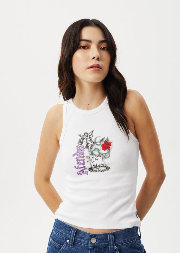 Afends Nirvana - Rib Singlet White