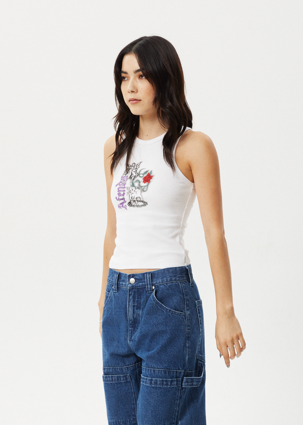 Afends Nirvana - Rib Singlet White