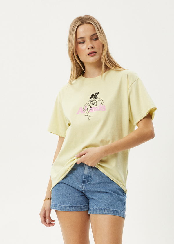 Afends No Fury - Oversized Tee Lemongrass