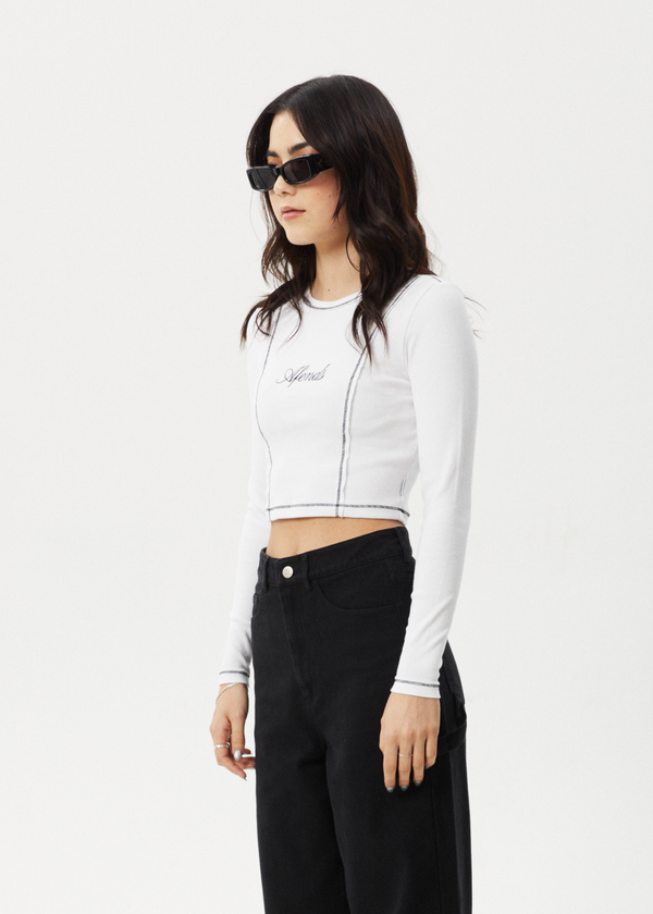 Afends Notice - Long Sleeve Tee White