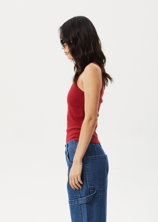 Afends Notice - Rib Singlet Ketchup