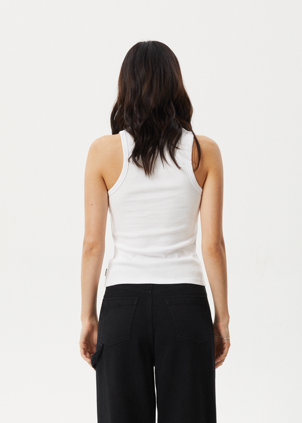 Afends Notice - Rib Singlet White