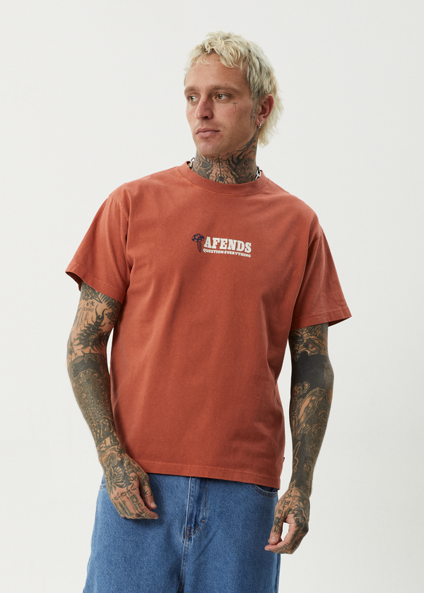Afends Nuts N Bolts - Heavyweight Boxy Tee Terra