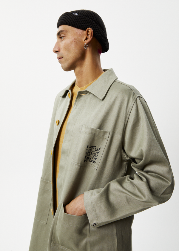 Afends Oracle - Trench Coat Olive