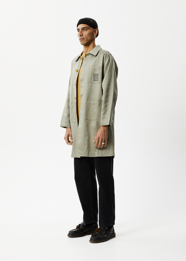 Afends Oracle - Trench Coat Olive