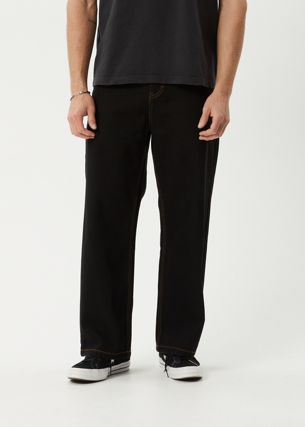 Afends Pablo - Denim Baggy Jean Washed Black