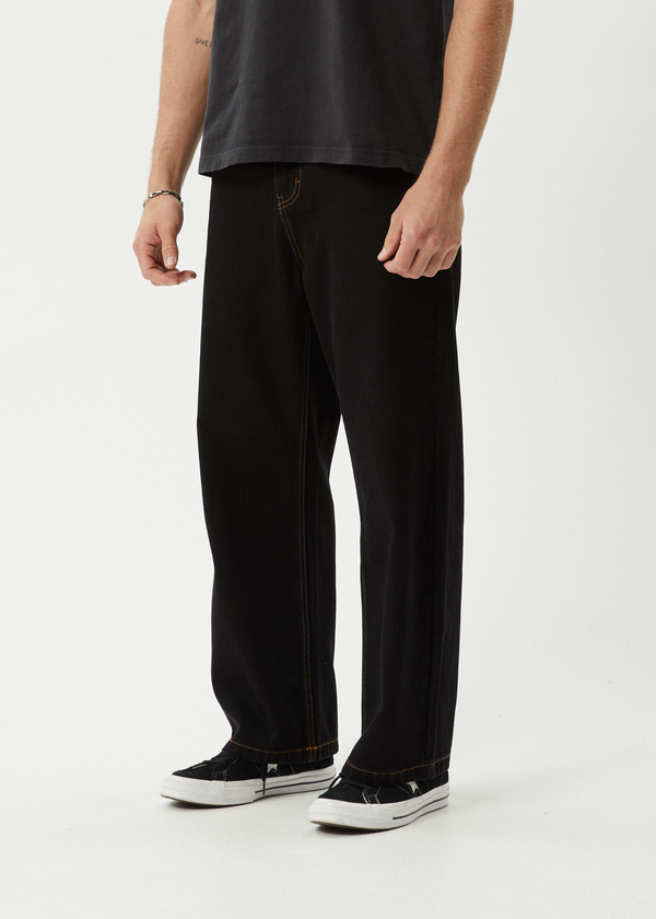 Afends Pablo - Denim Baggy Jean Washed Black