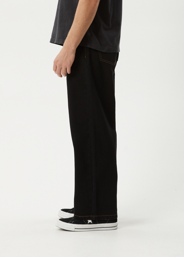 Afends Pablo - Denim Baggy Jean Washed Black