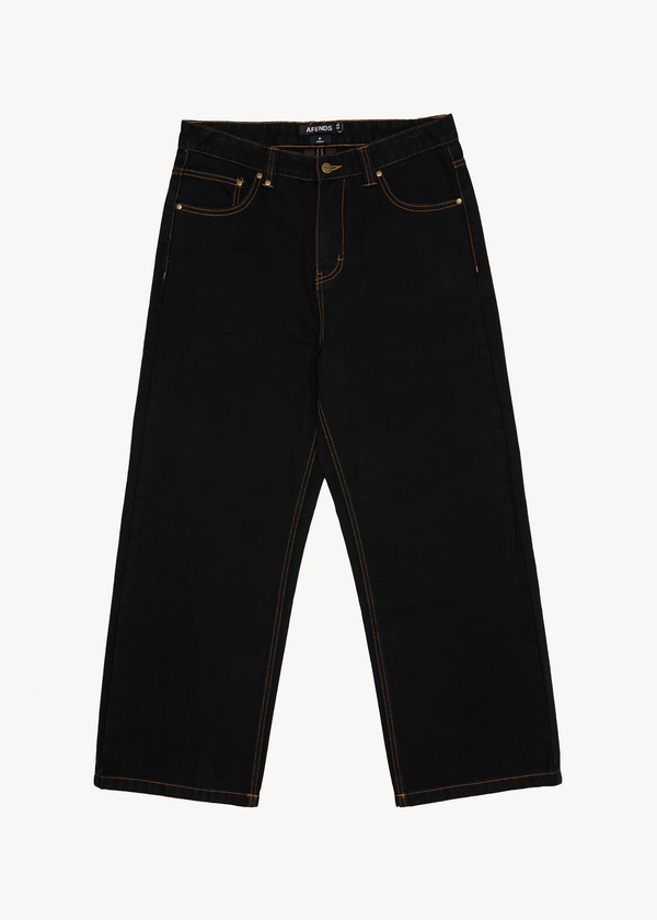 afends Pablo - Denim Baggy Jean Washed Black
