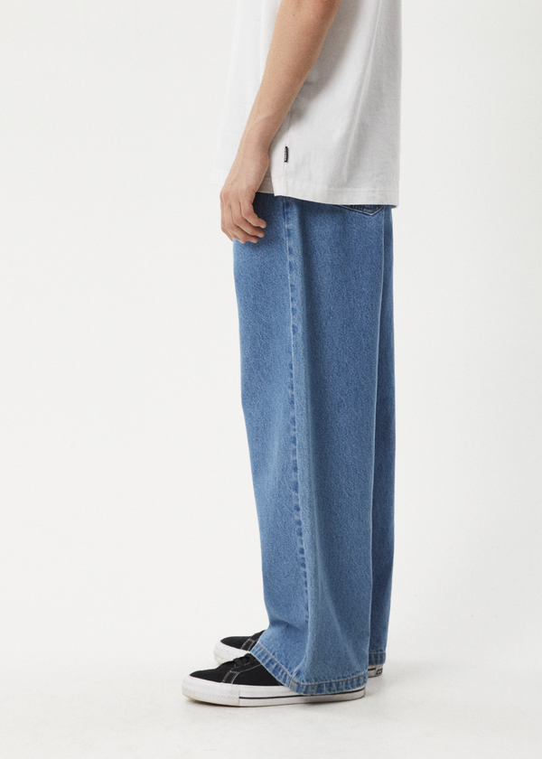 Afends Pablo - Denim Baggy Jean Worn Blue