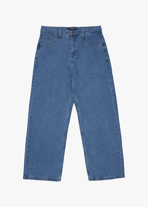 afends Pablo - Denim Baggy Jean Worn Blue