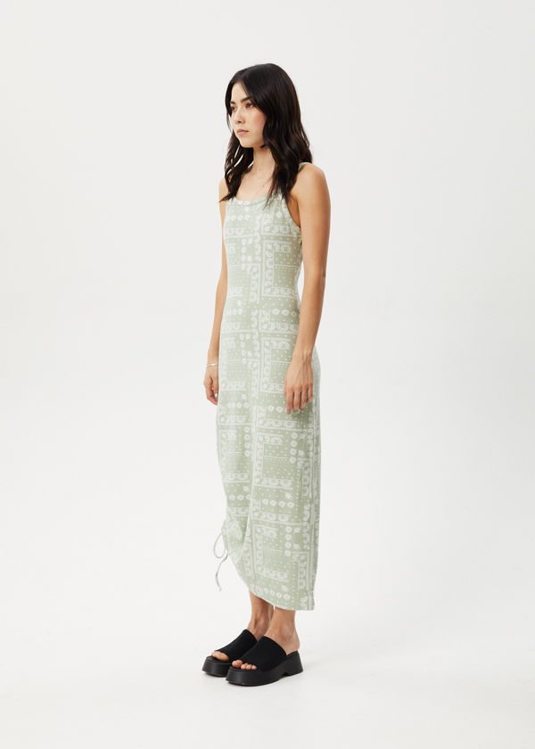 Afends Paisley Muse - Maxi Dress Eucalyptus