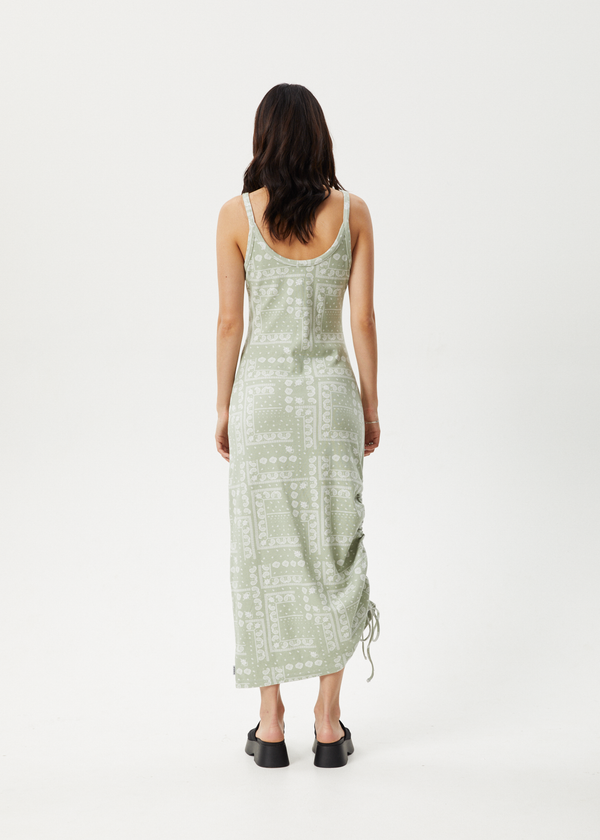 Afends Paisley Muse - Maxi Dress Eucalyptus