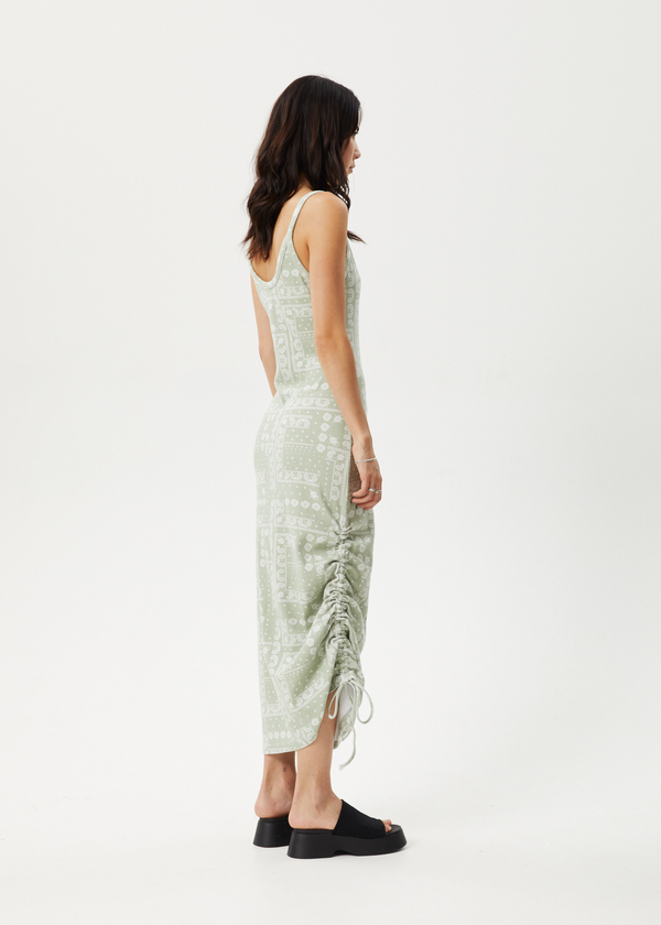 Afends Paisley Muse - Maxi Dress Eucalyptus