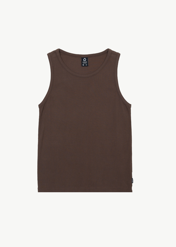 afends Paramount - Rib Singlet Coffee