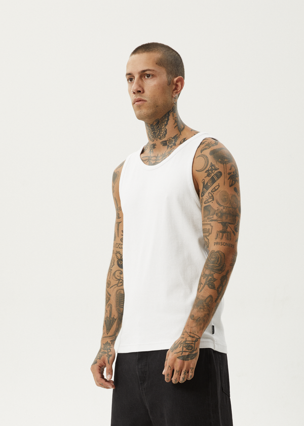 Afends Paramount - Rib Singlet White