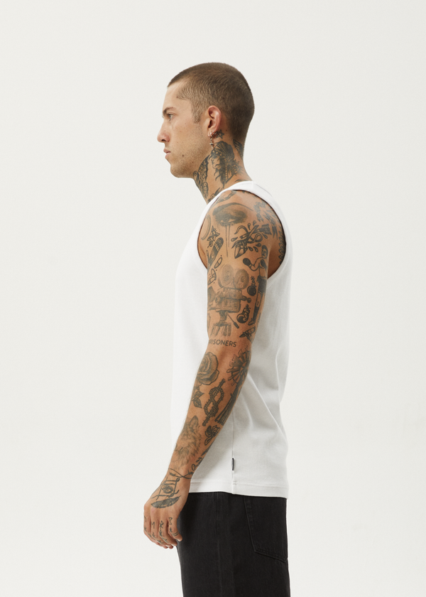 Afends Paramount - Rib Singlet White