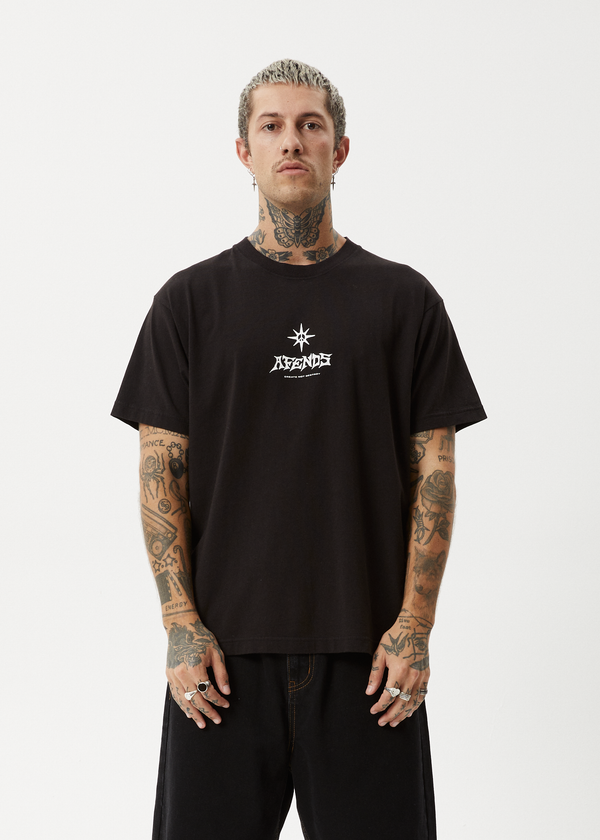 Afends Peace Out - Boxy Tee Black