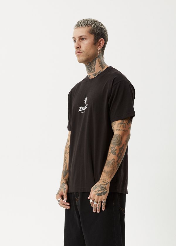 Afends Peace Out - Boxy Tee Black