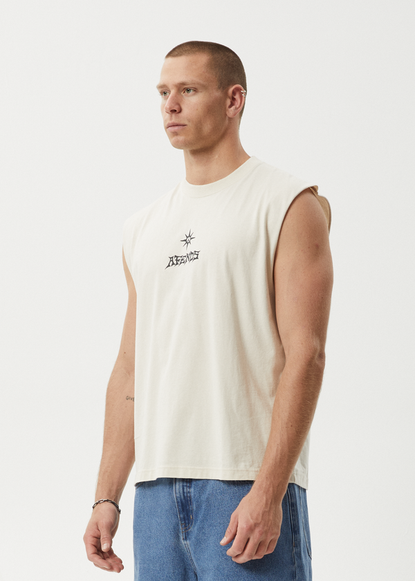 Afends Peace Out - Sleeveless Tee Moonbeam