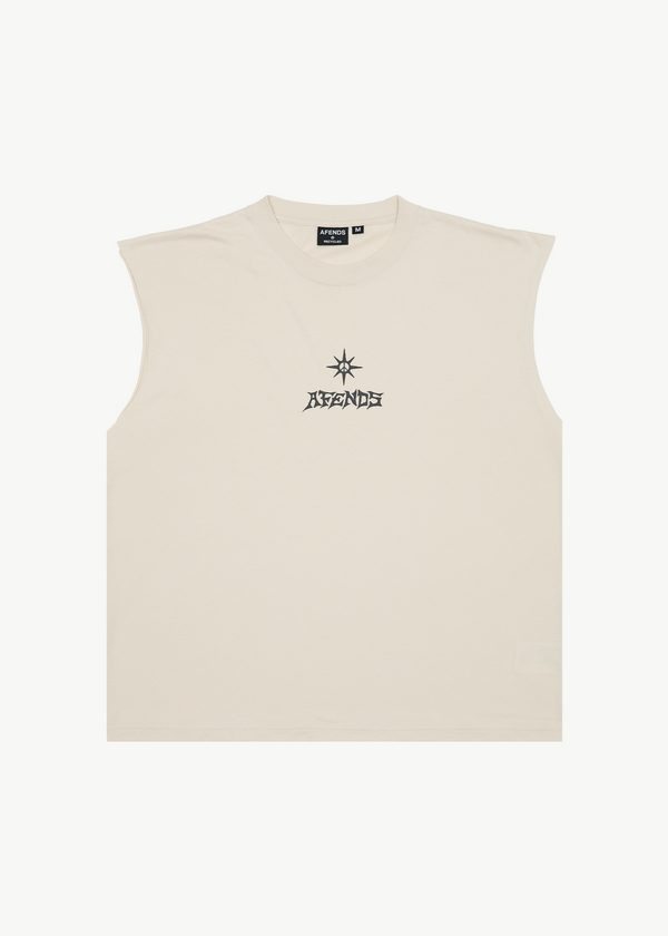 afends Peace Out - Sleeveless Tee Moonbeam
