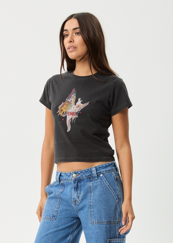 Afends Pixie - Baby Tee Stone Black
