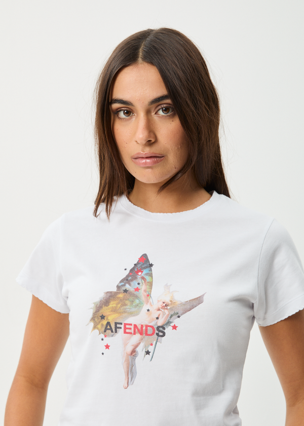 Afends Pixie - Baby Tee White