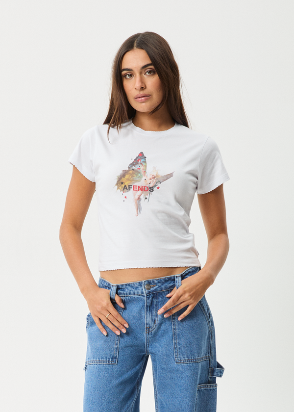 afends Pixie - Baby Tee White