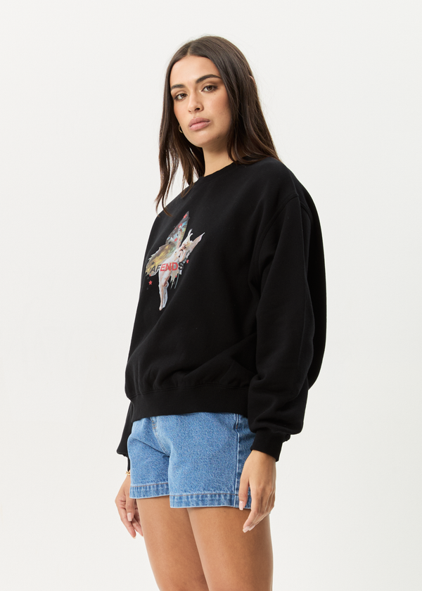 Afends Pixie - Crew Neck Jumper Black