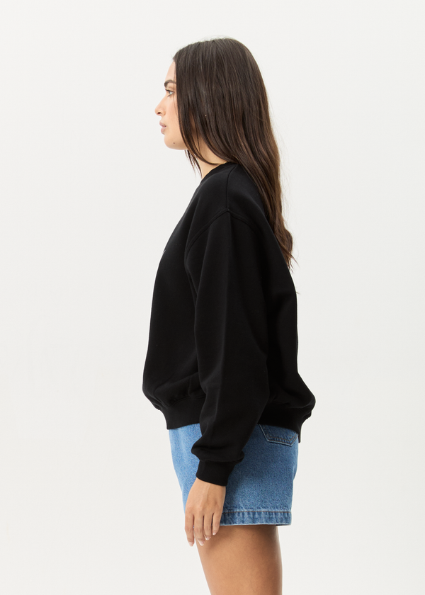 Afends Pixie - Crew Neck Jumper Black