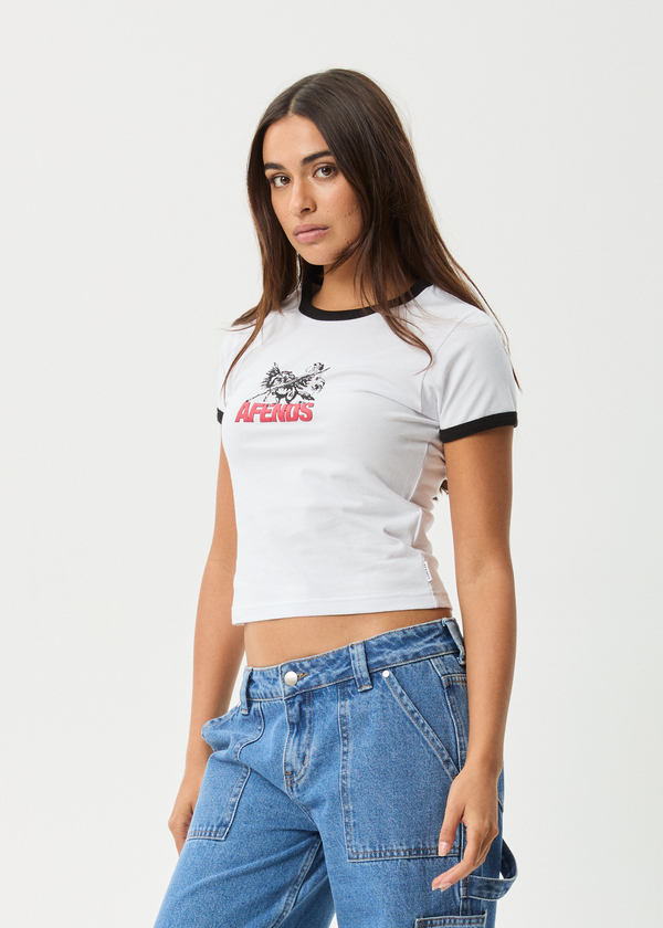 Afends Pony Up - Ringer Tee White