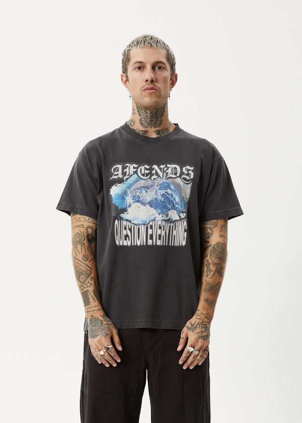 Afends Return - Boxy Tee Stone Black