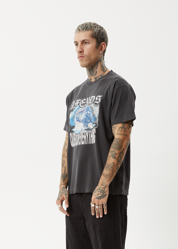 Afends Return - Boxy Tee Stone Black