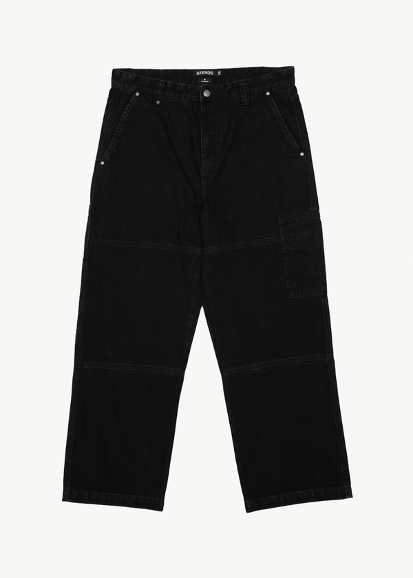 afends Richmond - Denim Workwear Jean Washed Black
