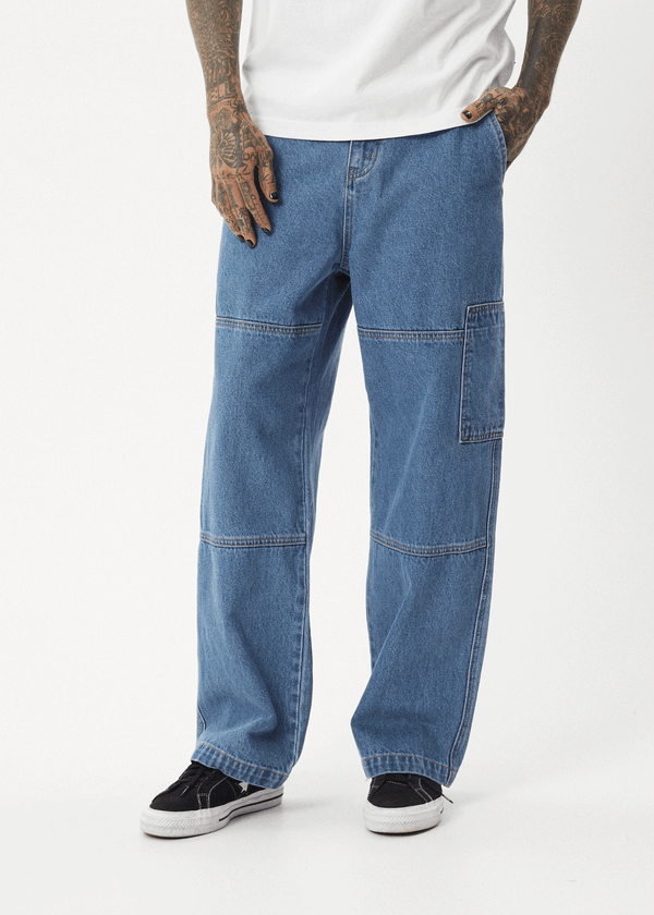 Afends Richmond - Denim Workwear Jean Worn Blue