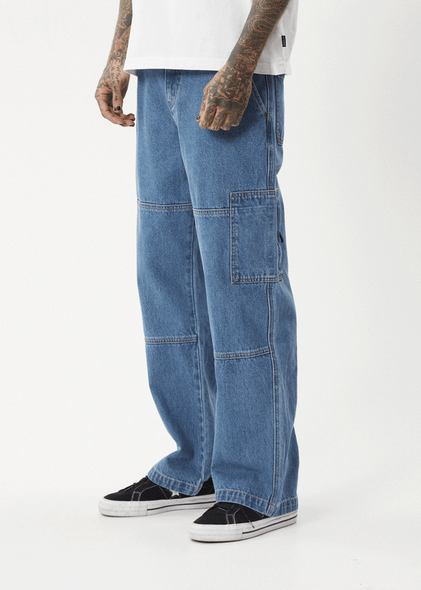 Afends Richmond - Denim Workwear Jean Worn Blue