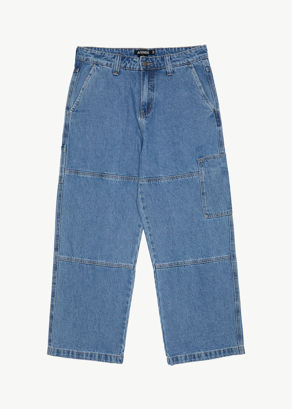 afends Richmond - Denim Workwear Jean Worn Blue