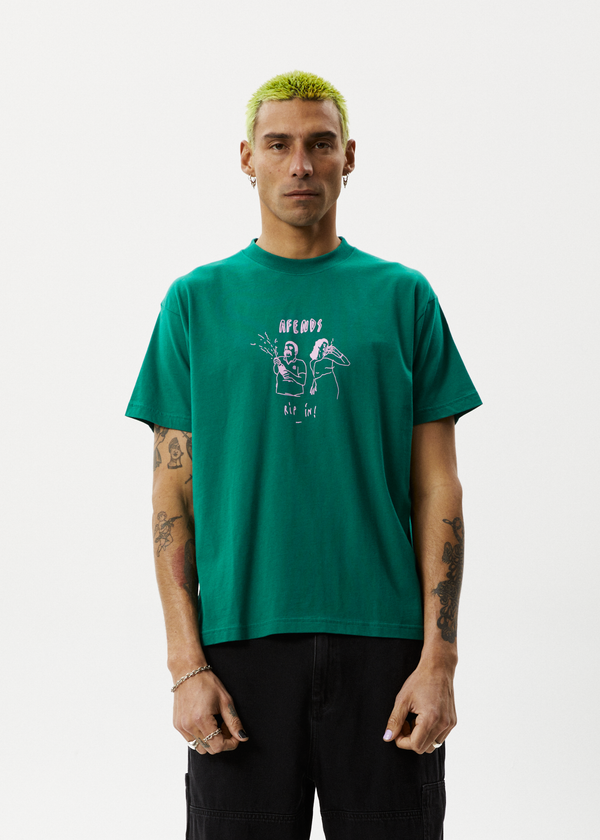 Afends Rip In - Boxy Graphic Tee Emerald