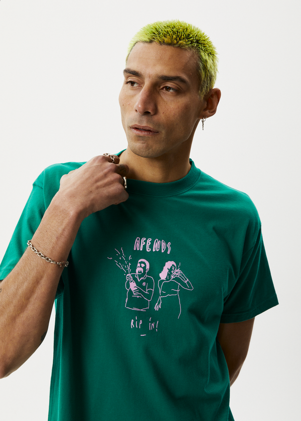 Afends Rip In - Boxy Graphic Tee Emerald