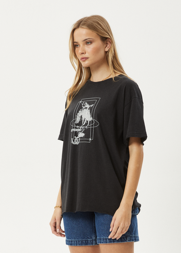 Afends Rodeo - Oversized Tee Stone Black