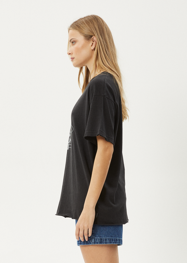 Afends Rodeo - Oversized Tee Stone Black