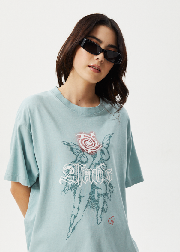 Afends Sacred - Oversized Tee Ether Blue