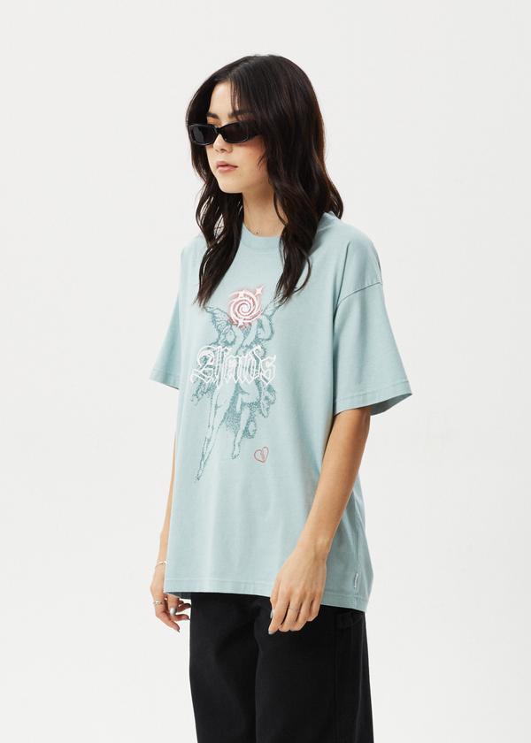 Afends Sacred - Oversized Tee Ether Blue