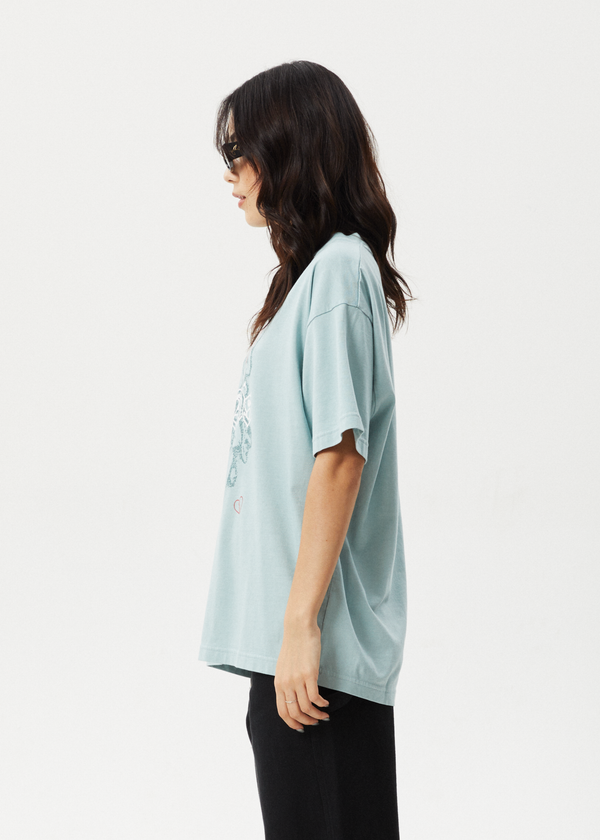 Afends Sacred - Oversized Tee Ether Blue