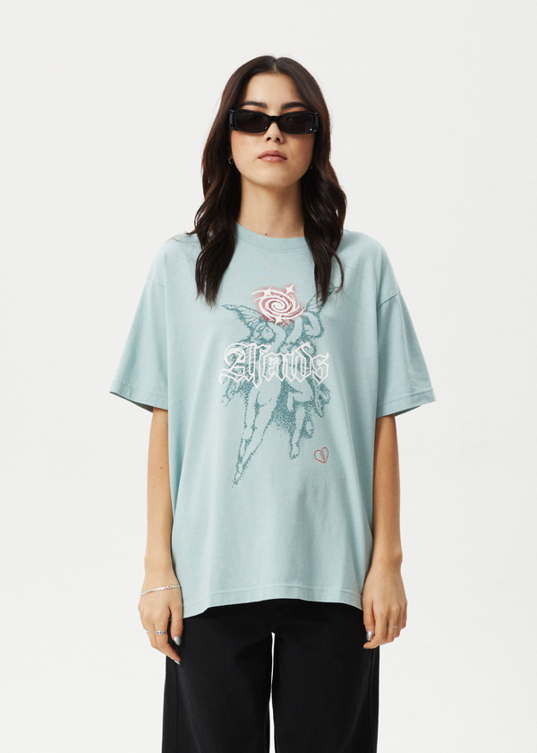 afends Sacred - Oversized Tee Ether Blue