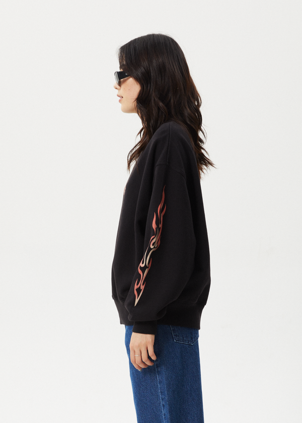 Afends Scorched - Crew Neck Jumper Black
